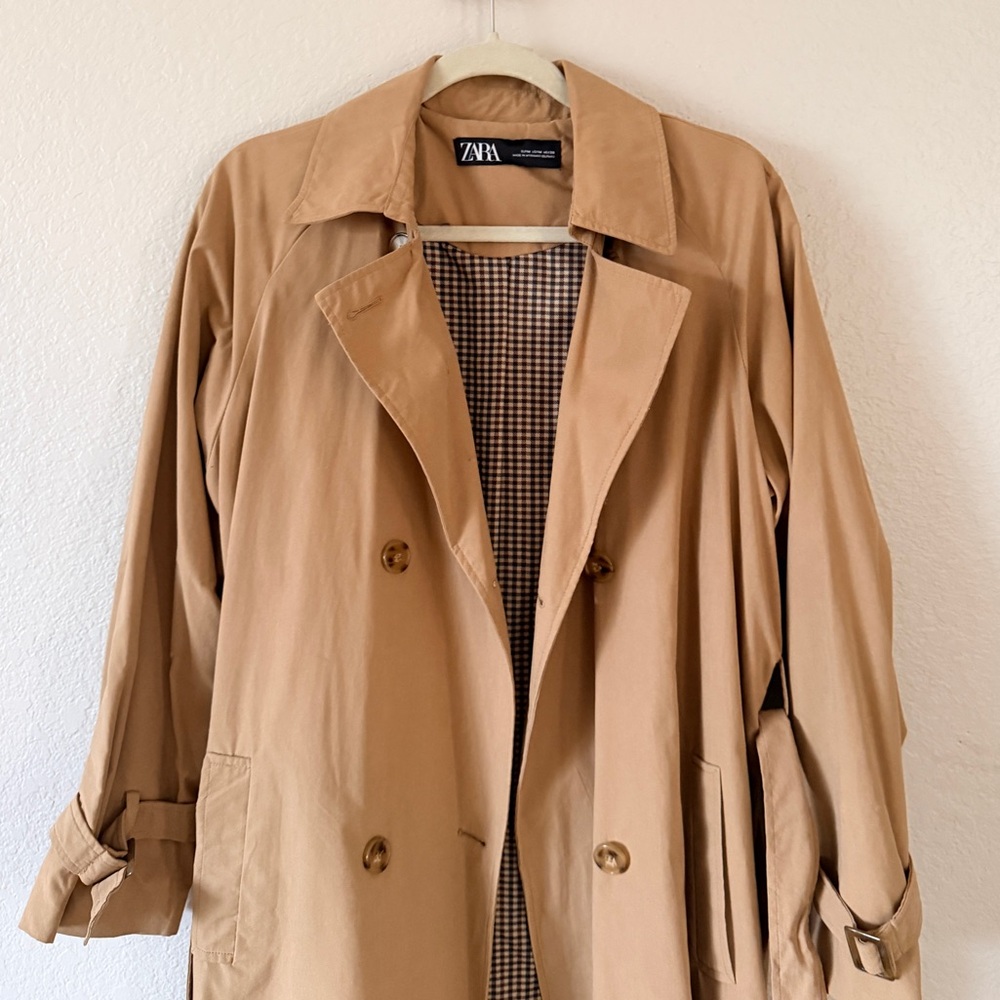 Zara Women's Classic Camel Trench Coat - Picture 2 of 4
